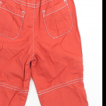 /tu Boys Orange  Cotton Cargo Trousers Size 6-9 Months  Drawstring