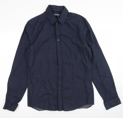 Mens UK Size S H&M Blue  Button-Up Long Sleeve Casual Shirt