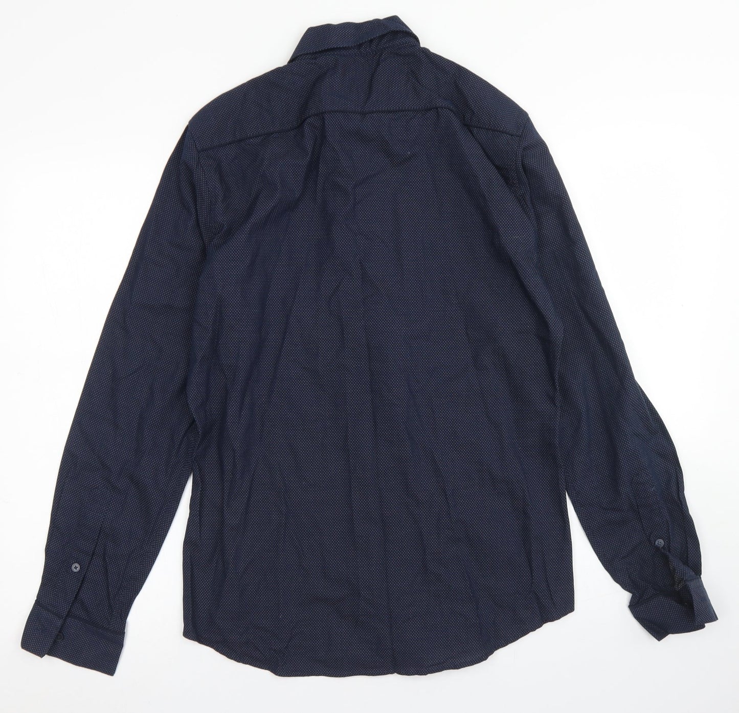 Mens UK Size S H&M Blue  Button-Up Long Sleeve Casual Shirt