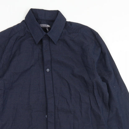 Mens UK Size S H&M Blue  Button-Up Long Sleeve Casual Shirt