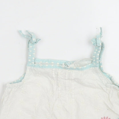 Baby Boutique Girls White  Cotton Camisole Blouse Size 12-18 Months Square Neck