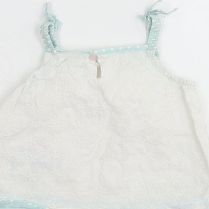Baby Boutique Girls White  Cotton Camisole Blouse Size 12-18 Months Square Neck