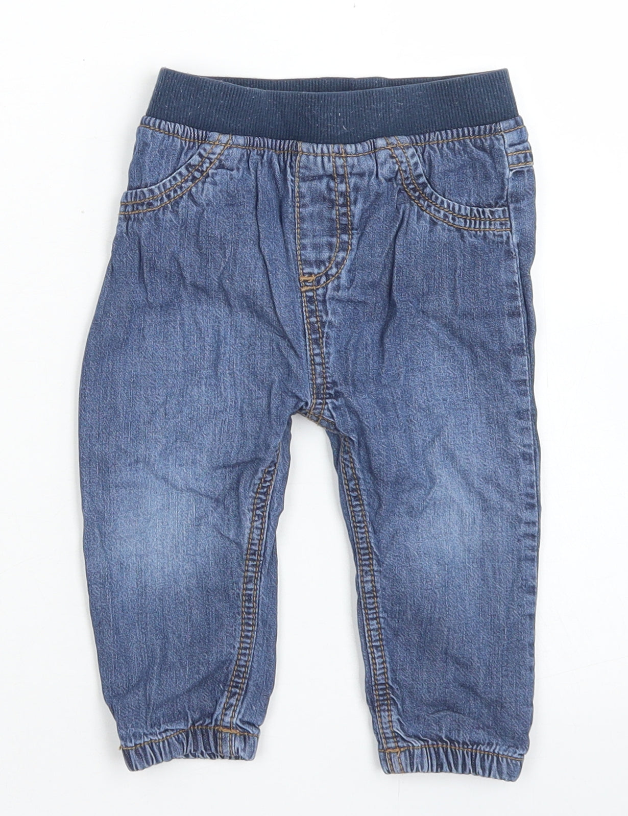 F&F Boys Blue  Cotton Capri Jeans Size 9-12 Months