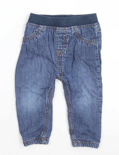 F&F Boys Blue  Cotton Capri Jeans Size 9-12 Months