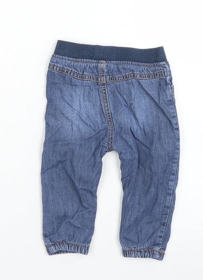 F&F Boys Blue  Cotton Capri Jeans Size 9-12 Months