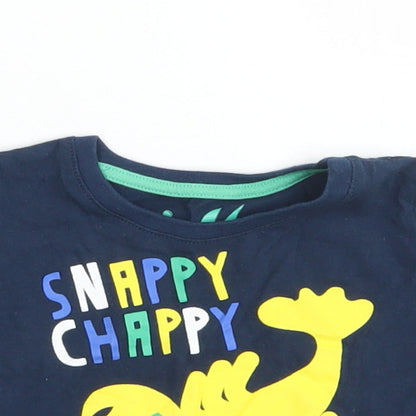 Little Rebel Boys Blue  Cotton Basic T-Shirt Size 9-12 Months Crew Neck  - Lobster