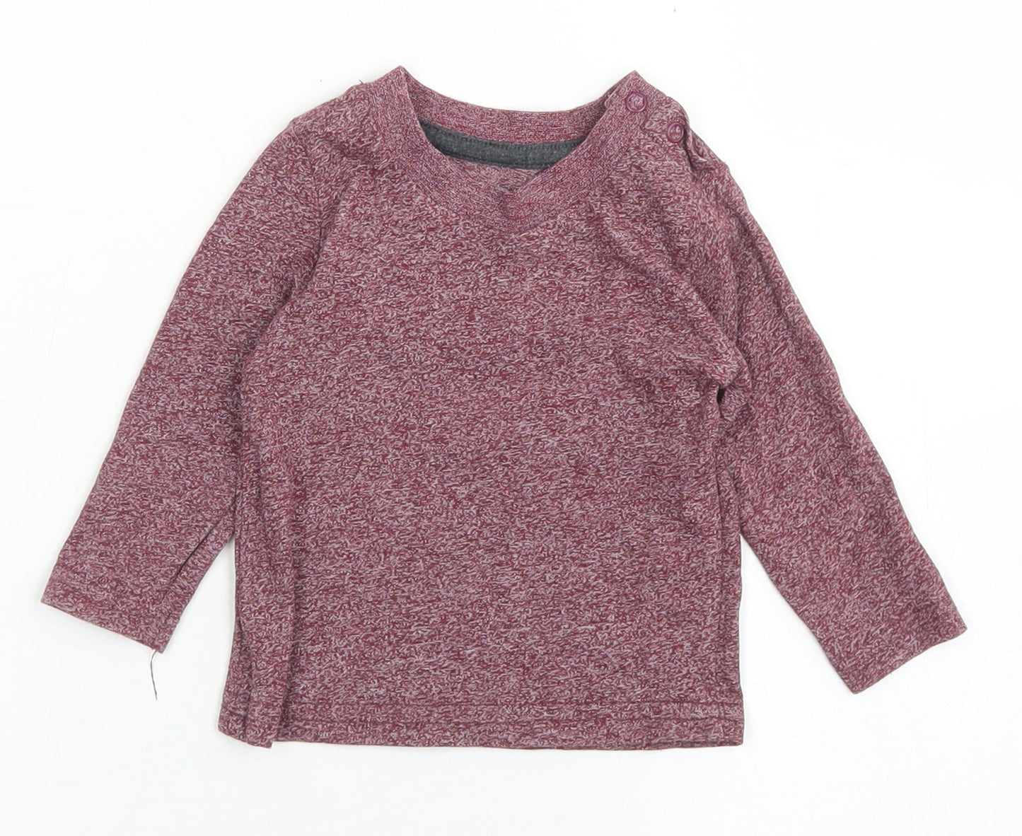 Primark Boys Red  Cotton Basic T-Shirt Size 3-6 Months Crew Neck Snap