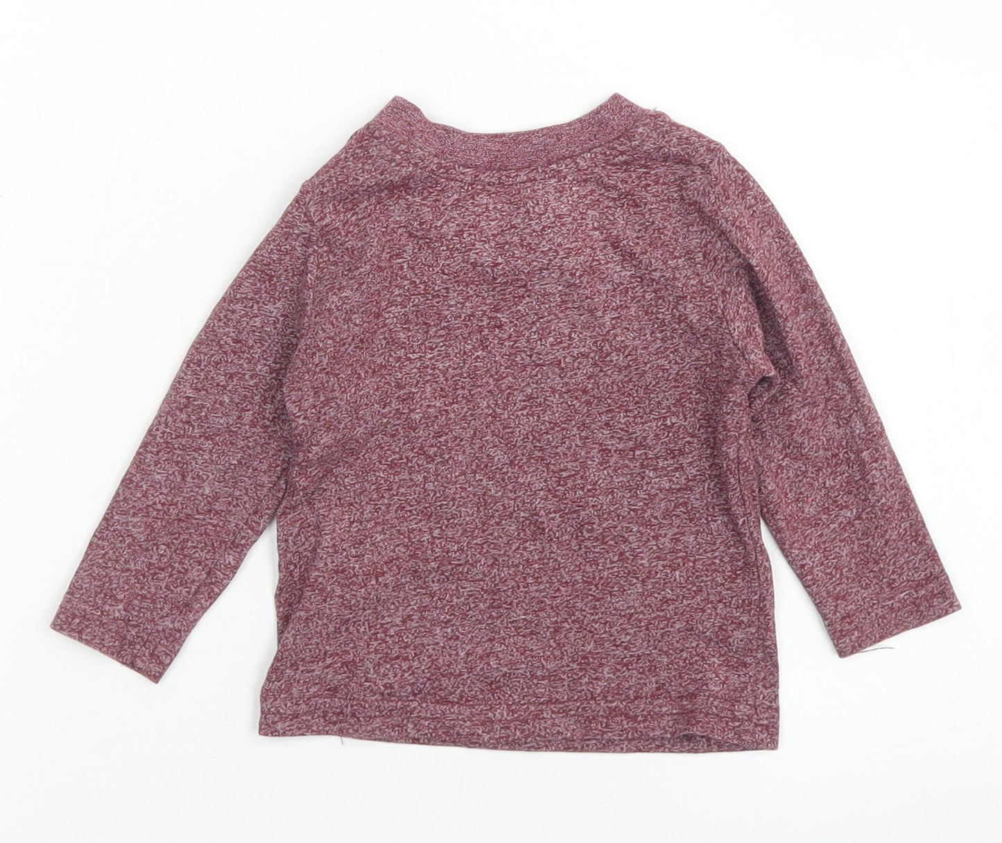Primark Boys Red  Cotton Basic T-Shirt Size 3-6 Months Crew Neck Snap