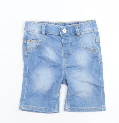 Nutmeg Girls Blue  Cotton Cropped Jeans Size 12-18 Months  Snap