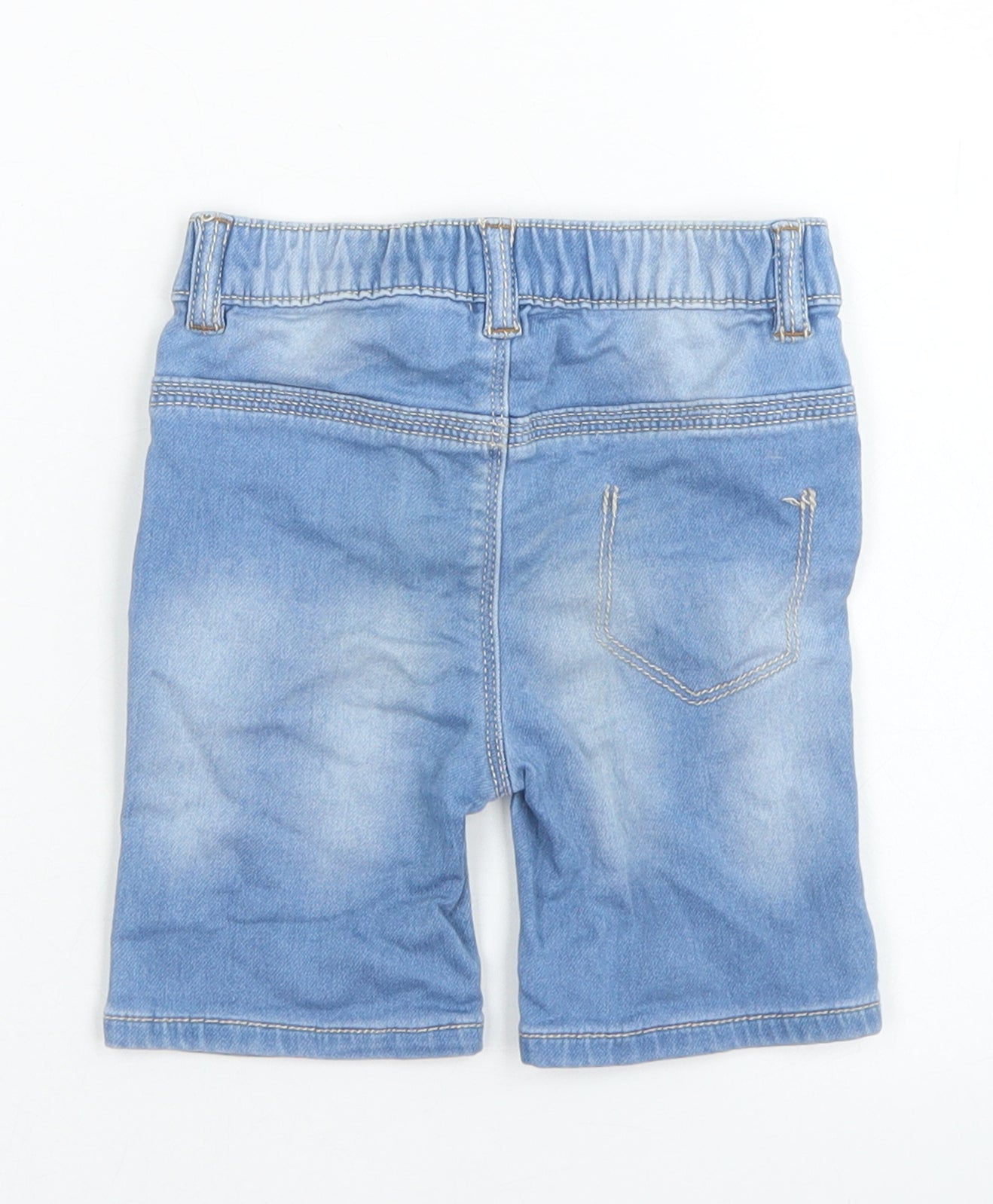 Nutmeg Girls Blue  Cotton Cropped Jeans Size 12-18 Months  Snap
