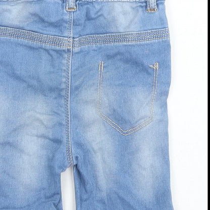 Nutmeg Girls Blue  Cotton Cropped Jeans Size 12-18 Months  Snap