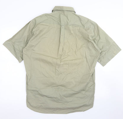Mens UK Size S Marks & Spencer Green  Button-Up Short Sleeve Casual Shirt