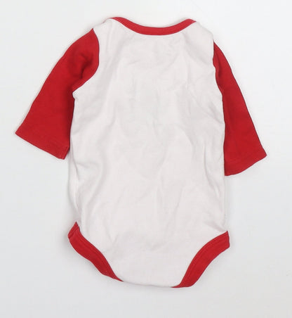 Matalan Baby Red Colourblock Cotton Babygrow One-Piece Size Newborn  Button - Santa I Believe Don't You
