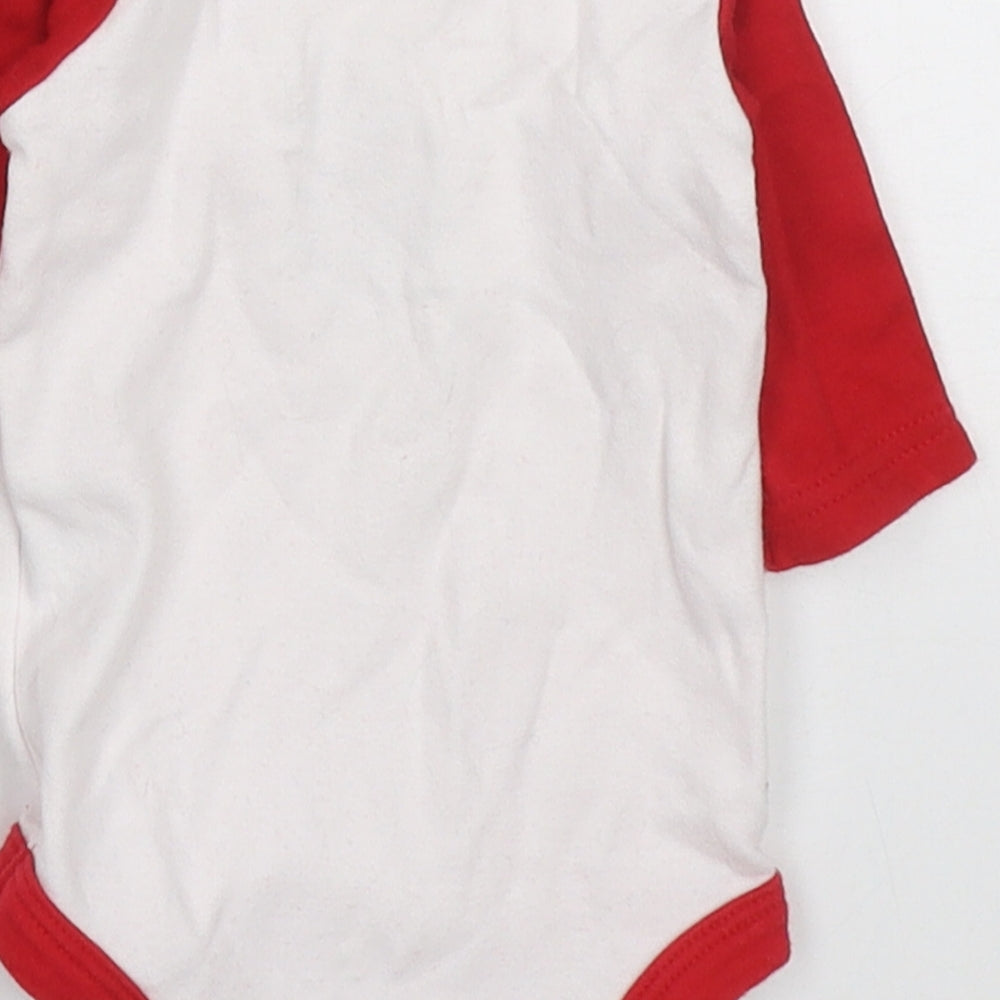 Matalan Baby Red Colourblock Cotton Babygrow One-Piece Size Newborn  Button - Santa I Believe Don't You