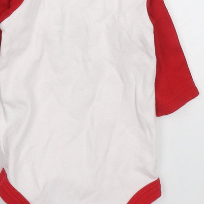Matalan Baby Red Colourblock Cotton Babygrow One-Piece Size Newborn  Button - Santa I Believe Don't You