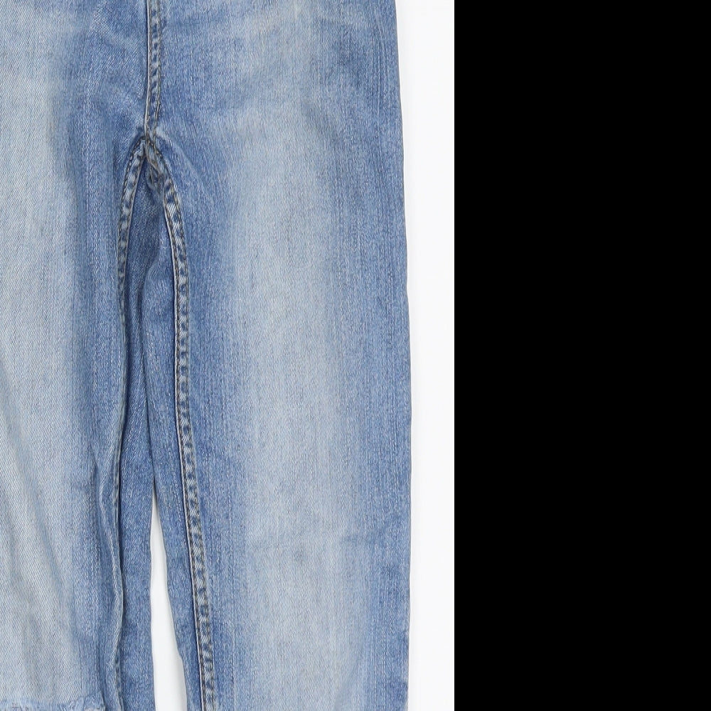 Matalan Boys Blue  Cotton Straight Jeans Size 9 Months  Regular Button - Distressed Look