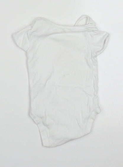 George Girls White  Cotton Babygrow One-Piece Size 18-24 Months  Button - Cute Rainbow