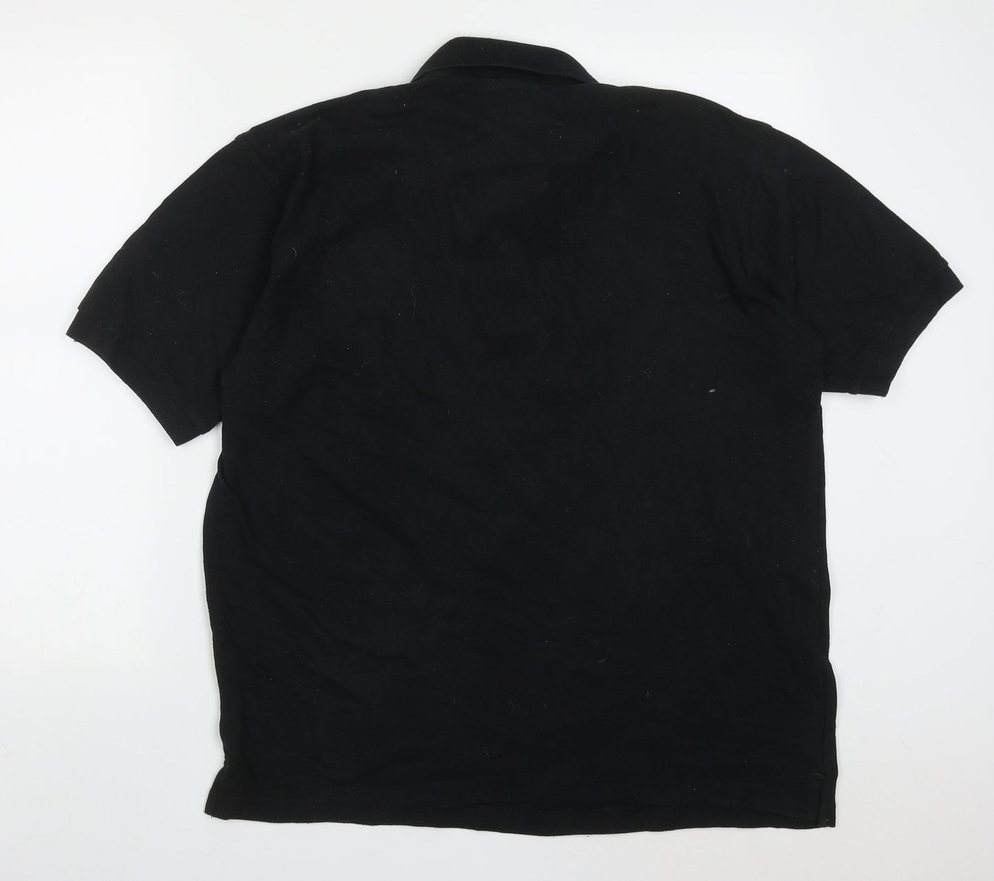 Man Essentials Mens Black  Cotton  Polo Size L V-Neck Pullover