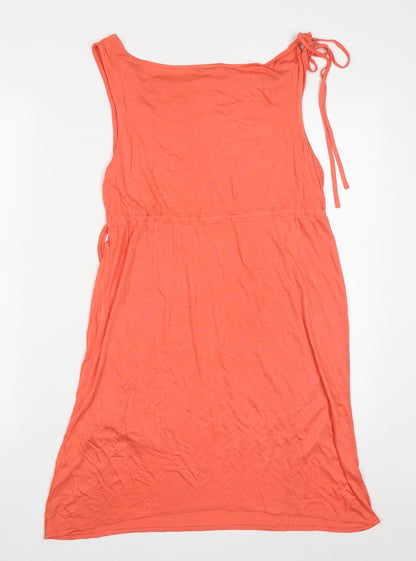 Oasis Womens Red  Viscose Tank Dress  Size 12  Cowl Neck Pullover - Flowers