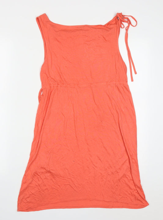 Oasis Womens Red  Viscose Tank Dress  Size 12  Cowl Neck Pullover - Flowers