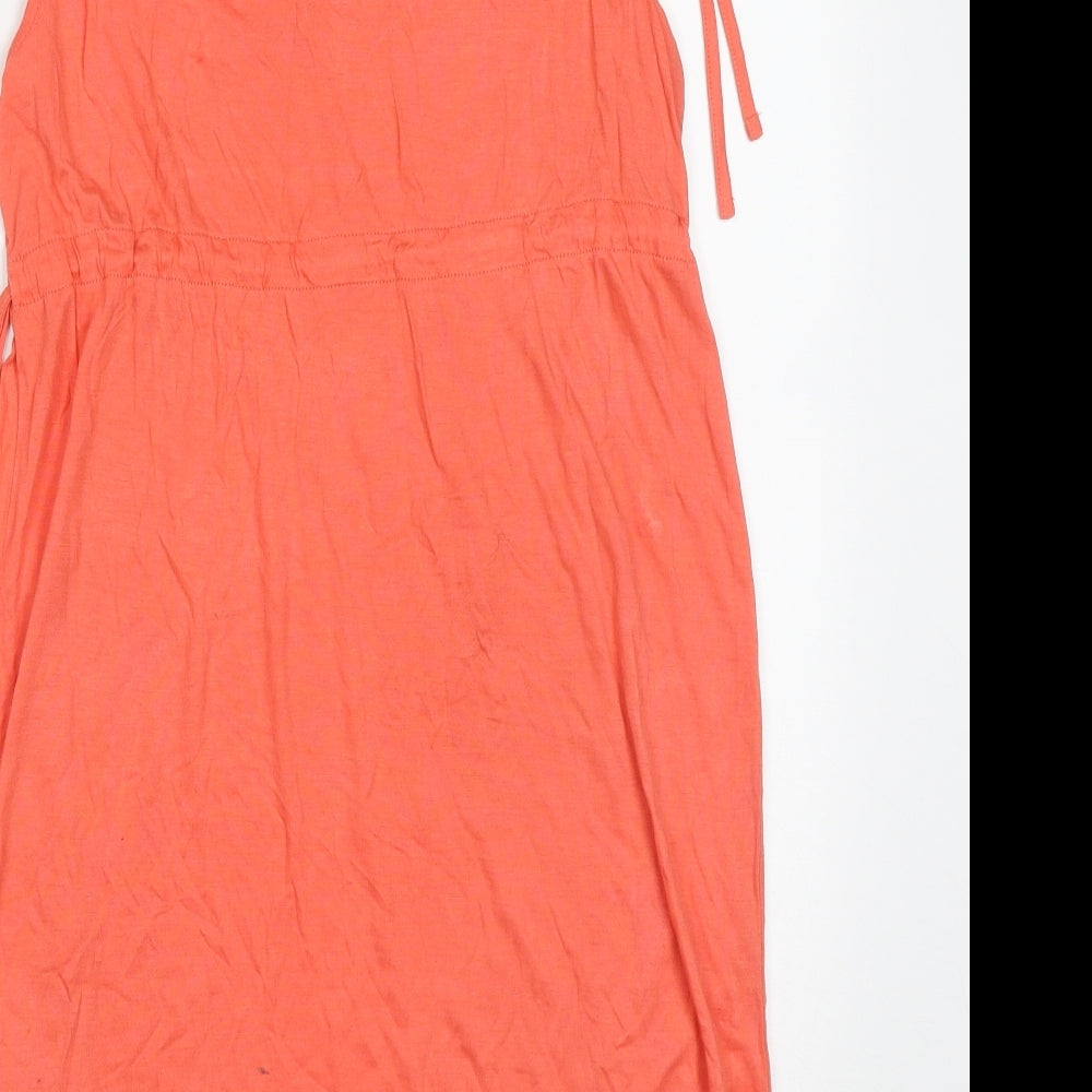 Oasis Womens Red  Viscose Tank Dress  Size 12  Cowl Neck Pullover - Flowers