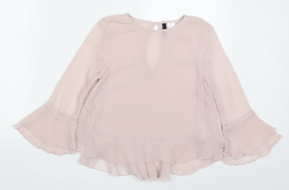 Womens UK Size 6 H&M Pink Basic Blouse