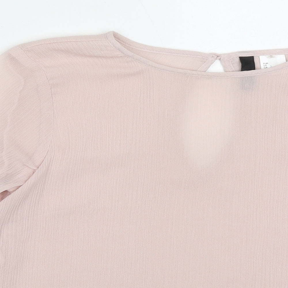 Womens UK Size 6 H&M Pink Basic Blouse