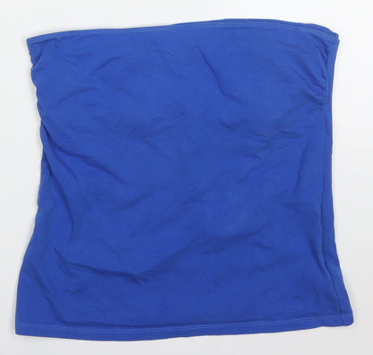 George Womens Blue  Cotton Basic Tank Size 14 Round Neck