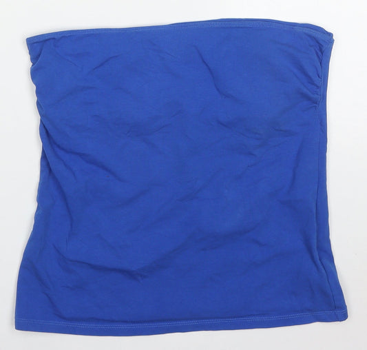 George Womens Blue  Cotton Basic Tank Size 14 Round Neck