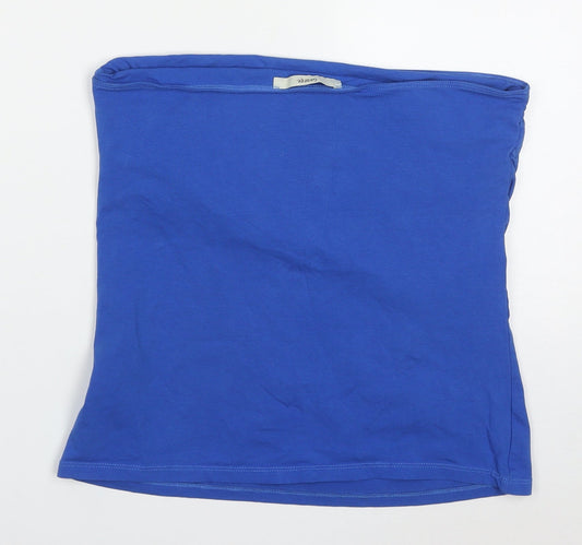 George Womens Blue  Cotton Basic Tank Size 14 Round Neck