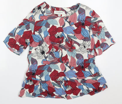 Carolyn Donnelly The Edit Womens Multicoloured Floral Viscose Basic Blouse Size 8 Round Neck