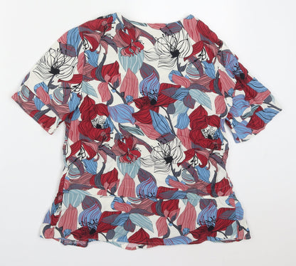 Carolyn Donnelly The Edit Womens Multicoloured Floral Viscose Basic Blouse Size 8 Round Neck
