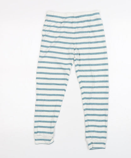 M&S Girls Multicoloured Striped Viscose Sweatpants Trousers Size 8-9 Years  Regular