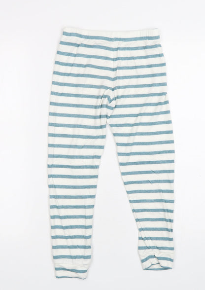M&S Girls Multicoloured Striped Viscose Sweatpants Trousers Size 8-9 Years  Regular