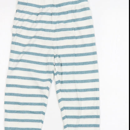 M&S Girls Multicoloured Striped Viscose Sweatpants Trousers Size 8-9 Years  Regular