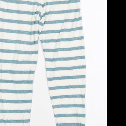 M&S Girls Multicoloured Striped Viscose Sweatpants Trousers Size 8-9 Years  Regular