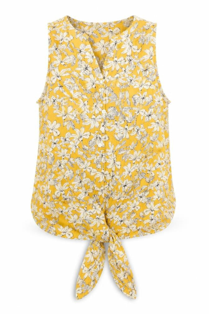 Womens UK Size 6 F&F Yellow Basic Tank