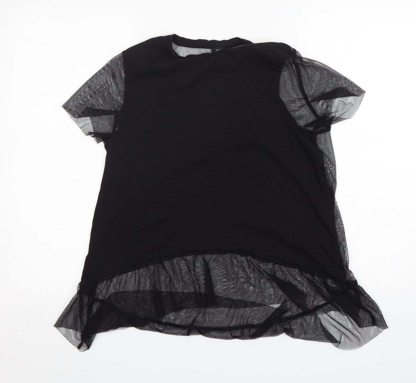 Womens UK Size 10 River Island Black Basic T-Shirt