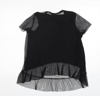 Womens UK Size 10 River Island Black Basic T-Shirt
