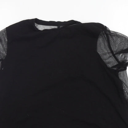 Womens UK Size 10 River Island Black Basic T-Shirt