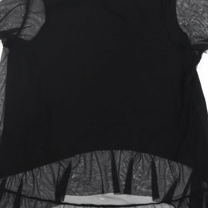 Womens UK Size 10 River Island Black Basic T-Shirt