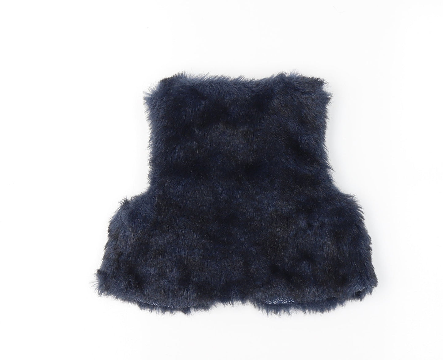 Mexx Girls Blue   Gilet Waistcoat Size L  Hook & Eye - Fur Waistcoat