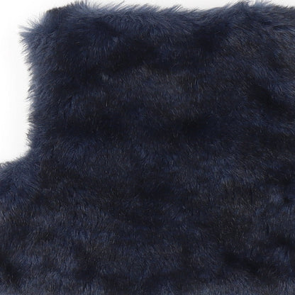 Mexx Girls Blue   Gilet Waistcoat Size L  Hook & Eye - Fur Waistcoat