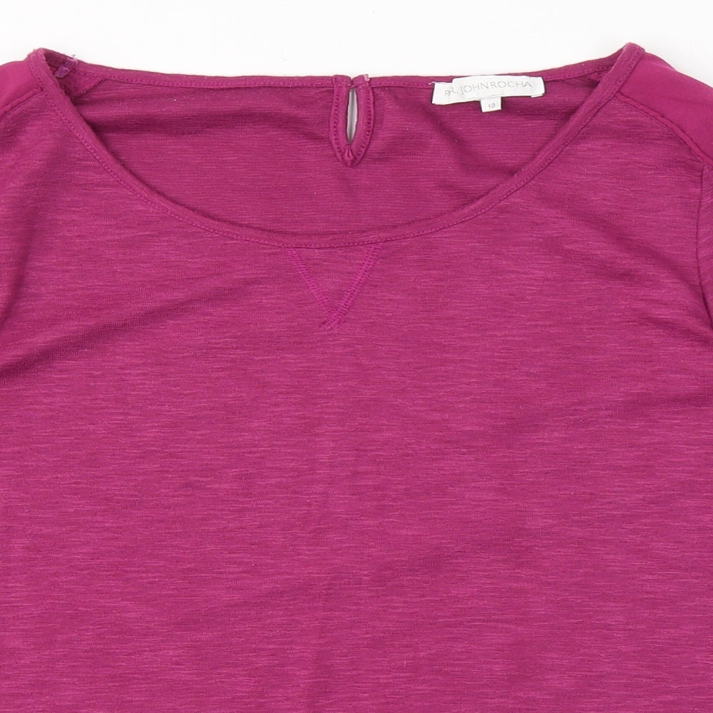 Womens UK Size 10 RJR.John Rocha Purple Basic T-Shirt