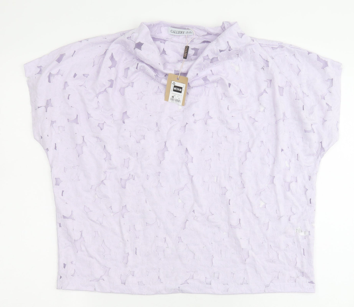 Womens UK Size M Gallery Purple Basic Blouse