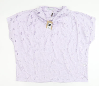 Womens UK Size M Gallery Purple Basic Blouse