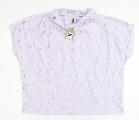 Womens UK Size M Gallery Purple Basic Blouse