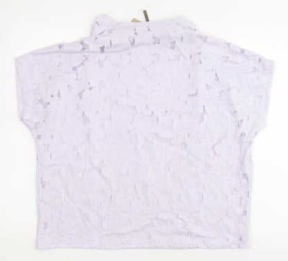 Womens UK Size M Gallery Purple Basic Blouse
