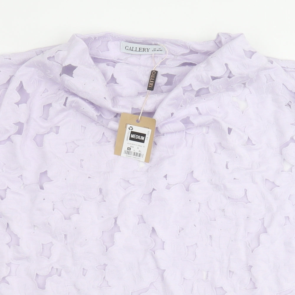 Womens UK Size M Gallery Purple Basic Blouse