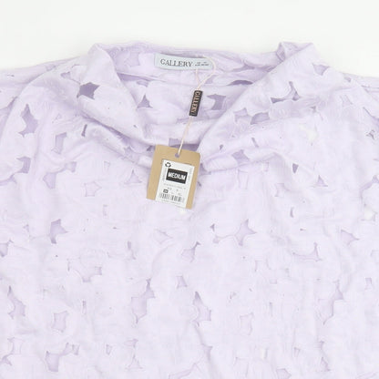 Womens UK Size M Gallery Purple Basic Blouse